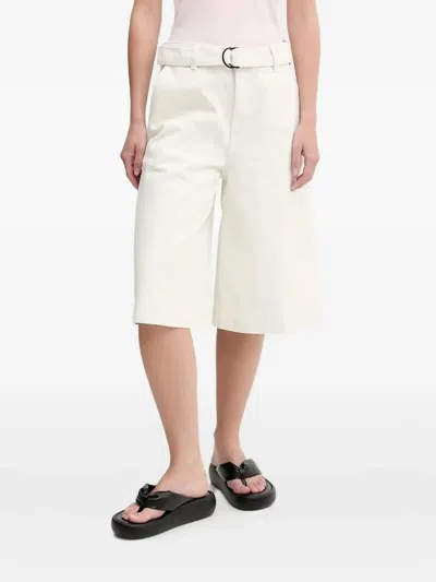 Hugo Boss Belted Shorts In Neutral