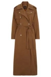 HUGO BOSS BELTED TRENCH COAT WITH HARDWARE TRIMS