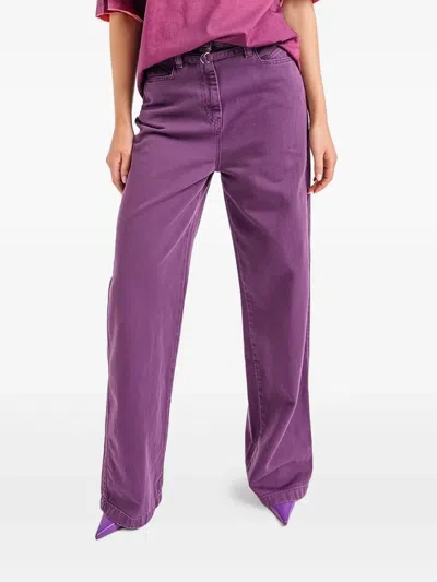 Hugo Boss Belted Trousers In Purple