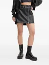 Hugo Boss Belted Zip-front Mini Skirt In Black