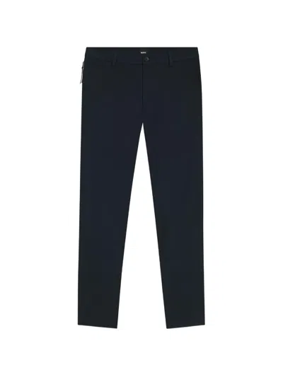 Hugo Boss Belt-loops Straight-leg Trousers In Blue