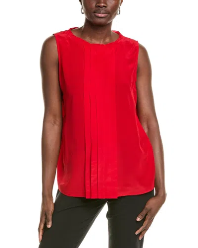 Hugo Boss Bemiula Silk Top In Red