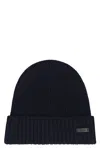 Hugo Boss Beret Made Of Virgin Wool With Logo In Black