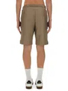 Hugo Boss Bermuda With Logo In Beige