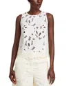 Hugo Boss Berodi Broderie Anglaise Sleeveless Lace Top In White