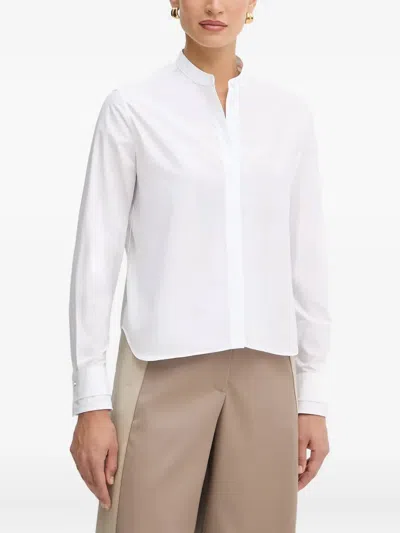 Hugo Boss Bertyna Monday Mandarin-collar Shirt In White