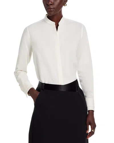 Hugo Boss Bertyna Stand Collar Shirt In White