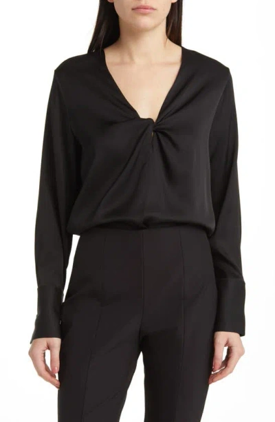 Hugo Boss Boss Bidinta Silk Blend Top In Black