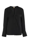 Hugo Boss Boss Bidinta Silk Blouse In Black