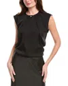 Hugo Boss Boss Bielli Silk Cap Sleeve Top In Black