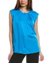 Hugo Boss Bielli Silk-blend Blouse In Blue