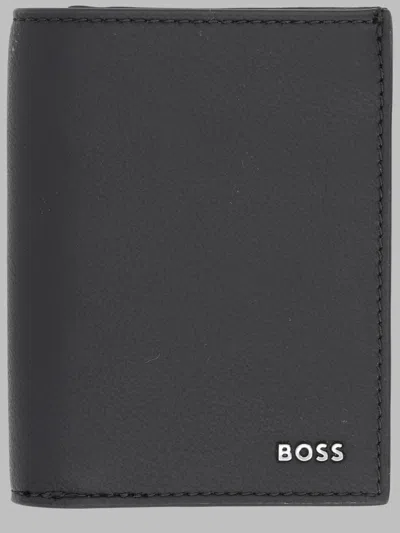 Hugo Boss Bifold Polyester Wallet In Black