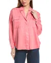 Hugo Boss Regular-fit Blouse In Soft Canvas With Chest Pockets In Pink