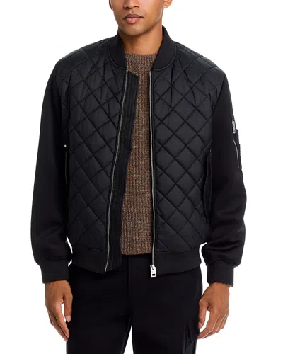 Hugo Boss Bilaro Quilted Zip Bomber Jacket In Black