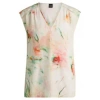 HUGO BOSS BINADI FLORAL SLEEVELESS BLOUSE COL: WHITE MULTI, SIZE: 14