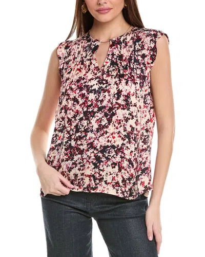 Hugo Boss Binalli Silk-blend Blouse In Pink