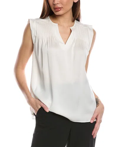 Hugo Boss Binalli Silk-blend Blouse In White