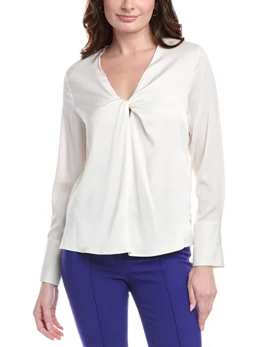 Hugo Boss Bindita Silk-blend Blouse In White