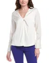 Hugo Boss Bindita Silk-blend Blouse In White