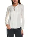Hugo Boss Binika 2 Silk-blend Blouse In White