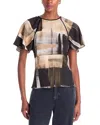 Hugo Boss Regular-fit Blouse With Modern Print In Brown