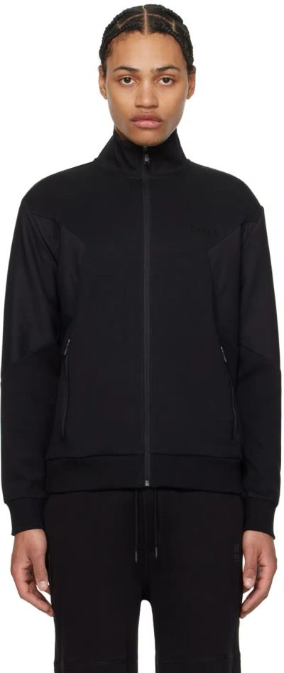 Hugo Boss Black 3d-molded Sweatshirt In 001-black