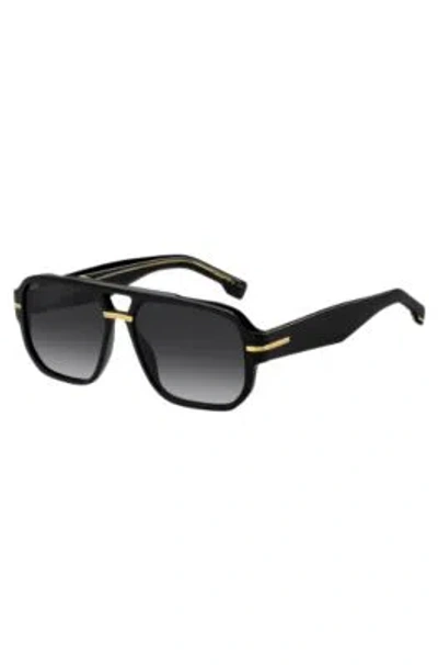 Hugo Boss Black-acetate Sunglasses With Gold-tone Details Men's Eyewear In Assorted-pre-pack
