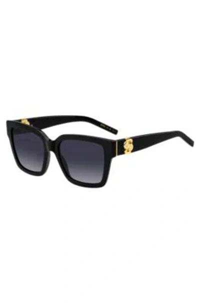 Hugo Boss Black-acetate Sunglasses With Gold-tone Double B Monograms Women's Eyewear In Assorted-pre-pack