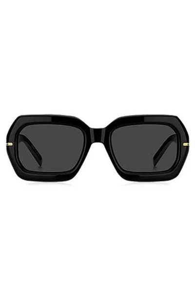 Hugo Boss Black-acetate Sunglasses With Gold-tone Hinges