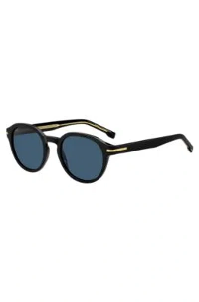 Hugo Boss Black-acetate Sunglasses With Gold-tone Hinges Men's Eyewear In Assorted-pre-pack