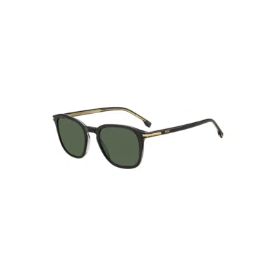 Hugo Boss Black Acetate Sunglasses With Gold-tone Trims In Multi
