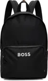 Hugo Boss Black Adjustable-strap Contrast Logo Backpack In 001-black