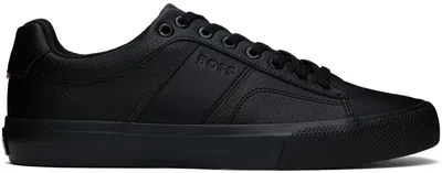 Hugo Boss Black Faux-leather Contrast Backtab Sneakers