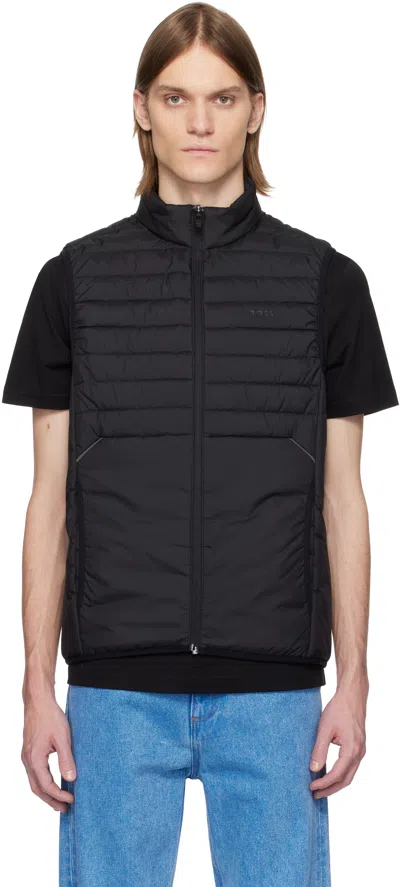 Hugo Boss Black Bonded Logo Vest In 001-black