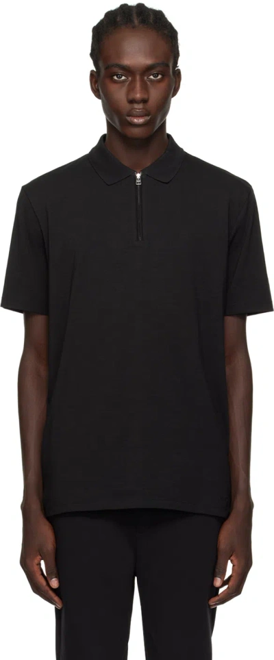 Hugo Boss Black Bonded Polo In Black 001