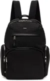 Hugo Boss Black Canvas Backpack In 001-black