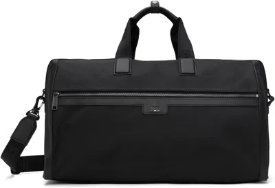 Hugo Boss Black Canvas Duffle Bag In 001-black