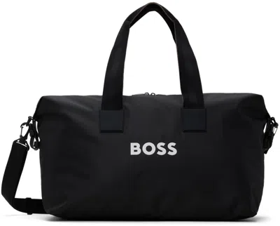 HUGO BOSS ブラック コントラストロゴ ホールドオール ダッフルバッグ