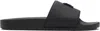 Hugo Boss Black Contrast-logo Strap Slides In Black