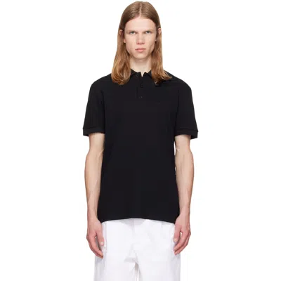 Hugo Boss Black Contrast-tipped Cotton Piqué Polo In 009-black