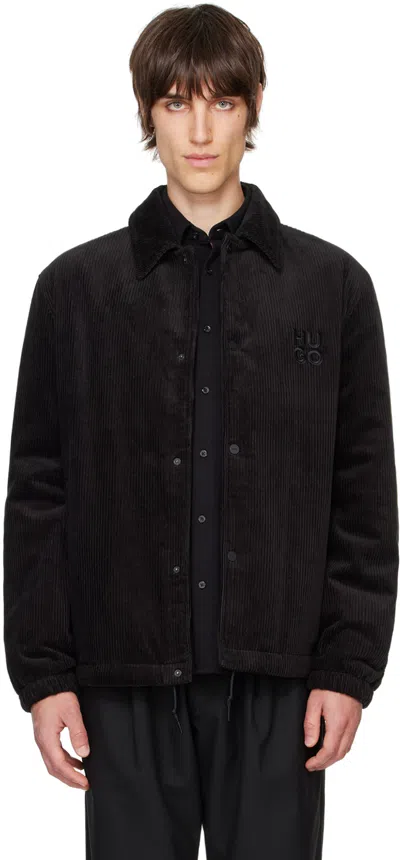 Hugo Boss Black Corduroy Jacket In 001-black