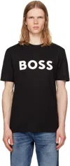 Hugo Boss Cotton-jersey T-shirt With Curved-logo Print