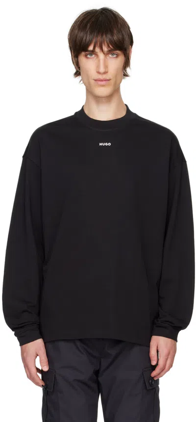 Hugo Boss Black Cotton-jersey Relaxed-fit T-shirt In 001-black