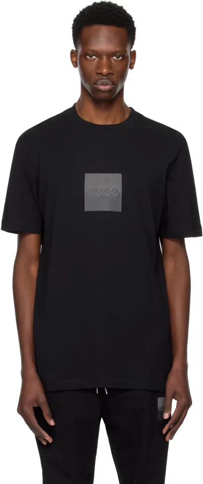 Hugo Boss Hugo Dusplit Logo Graphic T-shirt In Black