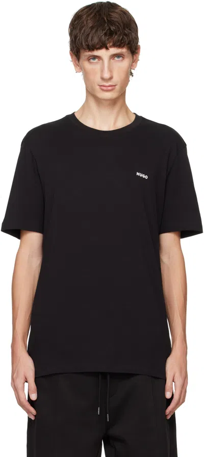 Hugo Boss Boss By  Men's Contrast Logo Regular-fit T-shirt In Black