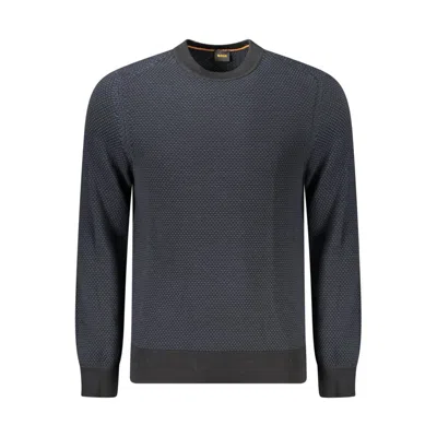 Hugo Boss Black Cotton Men Sweater In Blue