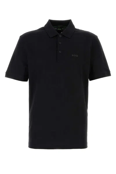 HUGO BOSS BLACK COTTON POLO SHIRT