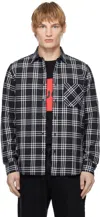 Hugo Boss Checked Chest-pocket Shirt In 001-black