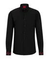 Hugo Boss Lapel Long-sleeved Shirt In Black