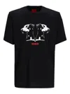 Hugo Boss Mens Black Graphic-print Short-sleeve Cotton T-shirt Xl In Black